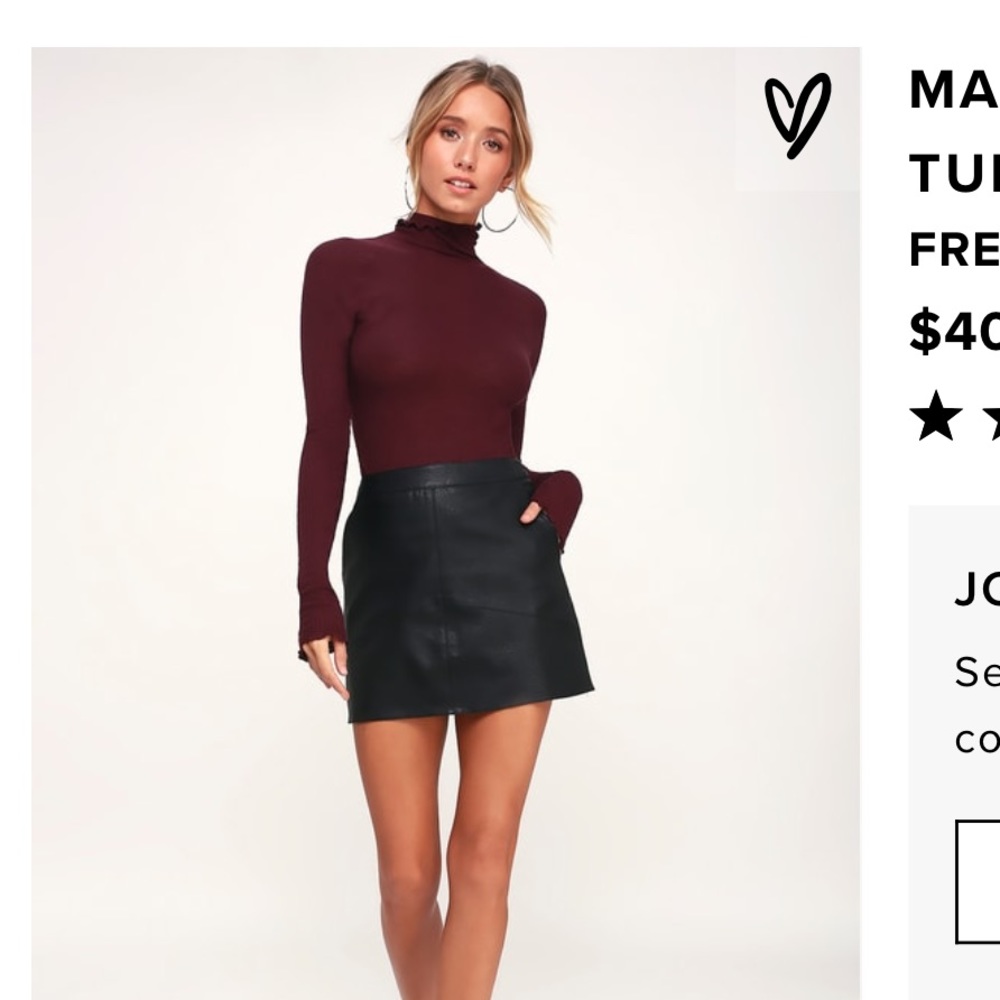 Make it easy plum thermal turtleneck top